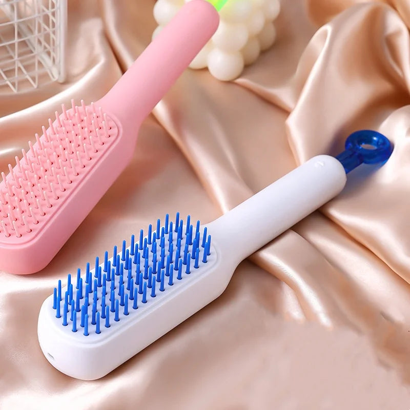 Nova Self-cleaning Hair Comb Anti Static Retractable